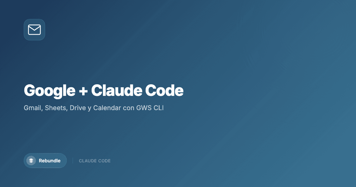 Gmail, Google Sheets y Google Drive conectados a Claude Code mediante GWS CLI en la terminal